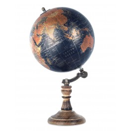 Globe terrestre déco, Petit Modèle La Pérouse, Version Noire, H 39 cm