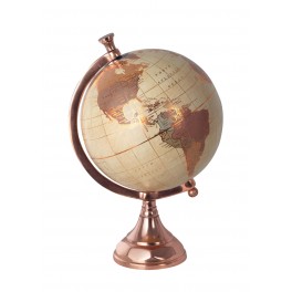 Globe terrestre, Coll. La Pérouse, Cuivré & Doré, H 33 cm