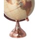 Globe terrestre, Coll. La Pérouse, Cuivré & Doré, H 33 cm