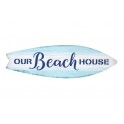 Déco Murale Vintage métal : Planche de Surf, Beach House, L 60 cm