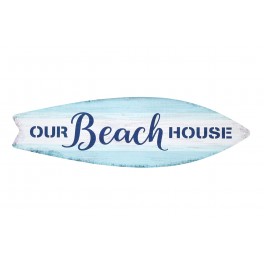 Déco Murale Vintage métal : Planche de Surf, Beach House, L 60 cm