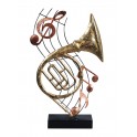 Sculpture Musique Fer : Le Tuba & Portée musicale, H 46 cm