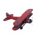 Miniature Laiton : Biplan Etoile, Rouge, L 19 cm
