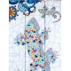 Déco murale bois animaux multicolores : Le Flamant Rose , H 60 cm