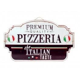 Plaque métal : Modèle Pizzeria Italian Taste, L 40 cm