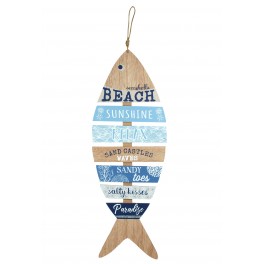 Déco murale Poisson : Vacances au bord du Lac, H 68 cm