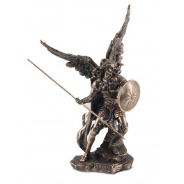 Statuette résine : L'archange Saint Michel, H 35 cm