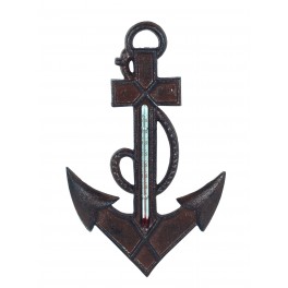 Thermomètre Intérieur/Extérieur : Ancre de Bateau, H 22 cm