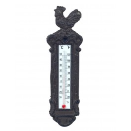 Thermomètre Intérieur/Extérieur : Coq, H 23 cm