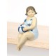 Figurine Bord de Mer : Baigneuse Ronde Assise, Mod Candy Suit, L 15 cm