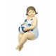 Figurine Bord de Mer : Baigneuse Ronde Assise, Mod Candy Suit, L 15 cm