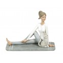 Figurines ludique résine : Yoga & Chat, Modèle 7, L 19 cm