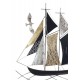 Déco murale Bateau : Modèle Anthracite et Doré, H 85 cm