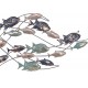 Déco Murale métal : Banc de Poissons, Bleu& Gris, L 100 cm