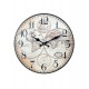  Horloge rétro, Modèle Cartographie Couleur, Diamètre 34 cm