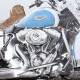 Plaque 3D Métal : Moto Harley Davidson & Route 66, L 40 x H 30 cm de NART