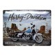 Plaque 3D métal : Harley Davidson moto noire 30 x 40 cm