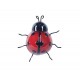 Déco murale métal : Mini Coccinelle Rouge et Noir, H 9 cm