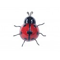 Déco murale métal : Mini Coccinelle Rouge et Noir, H 9 cm