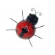 Déco murale métal : Coccinelle Rouge et Noir, H 16 cm