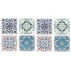 Set 8 sous-bocks Rétro, Motifs Carreaux de Ciment, H 10,8 cm