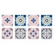 Set 8 sous-bocks Rétro, Motifs Carreaux de Ciment, H 11 cm