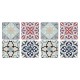 Set 8 sous-bocks Rétro, Motifs Carreaux de Ciment, H 11 cm