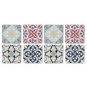 Set 8 sous-bocks Rétro, Motifs Carreaux de Ciment 3, H 11 cm