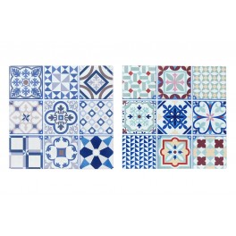 Set 2 Dessous de Plat Rétro 2, Motifs Carreaux de ciment, L 20 cm