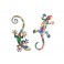 Déco Murale : Set 2 lézards Multicolores, Coll Zanzibar 2, H 23 cm