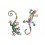 Déco Murale : Set 2 lézards Multicolores, Coll Zanzibar 2, H 23 cm