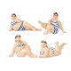 Figurines Mer : Set 2 Baigneuses assises, Mod Candy Suit, H 13 cm