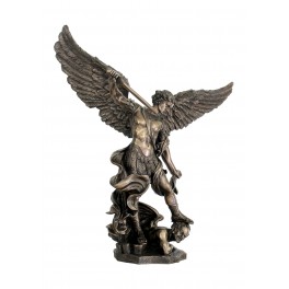 Statuette résine : L'archange Saint Michel, H 35 cm