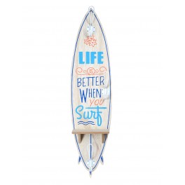 Planche de Surf, Etagère & Patère : Surf, Life & Beach, H 80 cm