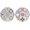 Set 2 Dessous de Plat Ronds 2, Motifs Carreaux de ciment, L 20 cm