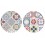 Set 2 Dessous de Plat Ronds 2, Motifs Carreaux de ciment, L 20 cm