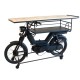 Console et Comptoir Industriel Moto Noire, Métal et Bois, L 175 cm