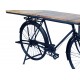 Console et Comptoir Industriel Vélo Noir, Métal et Bois, L 184 cm