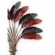 Décoration Murale : Arbre de Vie XL, Rouge et Gris, H 66 cm