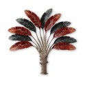 Décoration Murale : Arbre du Voyageur XL, Rouge et Gris, H 106 cm