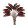 Décoration Murale : Arbre du Voyageur XL, Rouge et Gris, H 106 cm