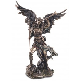 Statuette résine : L'archange Saint Michel, H 35 cm