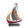 Statuette Voilier Fer : Le Voilier, Rouge, Or et Gris, H 52 cm