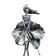 Sculpture Femme Fer : Position Marylin, Argent et Ardoise, H 60 cm
