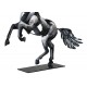 Animal Métal Design : Le Cheval Cabré, Argent et Ardoise, H 50 cm