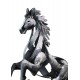 Animal Métal Design : Le Cheval Cabré, Argent et Ardoise, H 50 cm