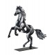 Animal Métal Design : Le Cheval Cabré, Argent et Ardoise, H 50 cm