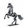 Animal Métal Design : Le Cheval Cabré, Argent et Ardoise, H 50 cm