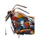 Sculpture Musique Fer : Moto Chopper, Finition Multicolore, H 62 cm
