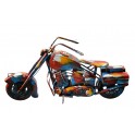 Sculpture Musique Fer : Moto Chopper, Finition Multicolore, H 62 cm